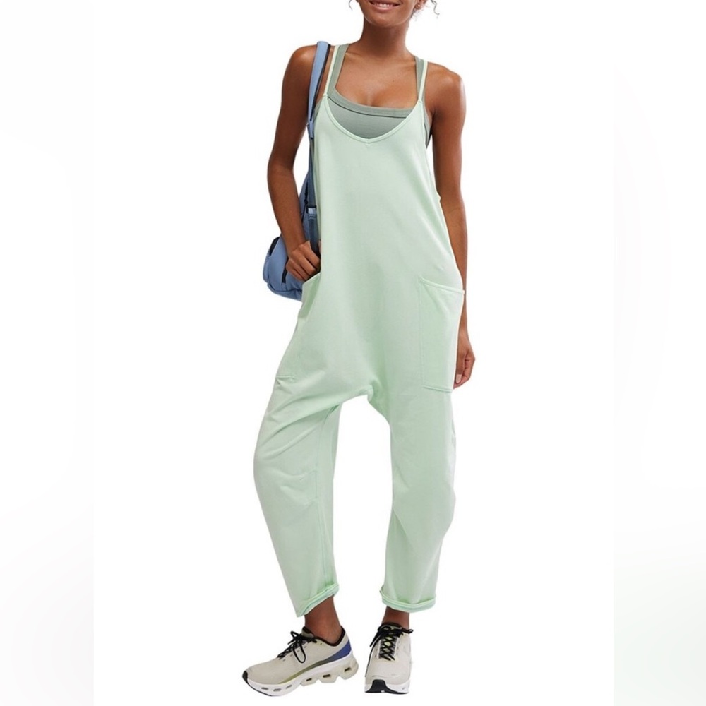 Free People Mint Green Relaxed Jumpsuit